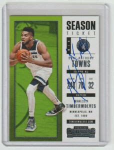 KARL ANTHONY TOWNS Signed 2017 18 Contenders Basketball Autograph ON