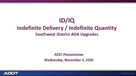Idiq Indefinite Delivery Indefinite Quantity Southwest District Ada