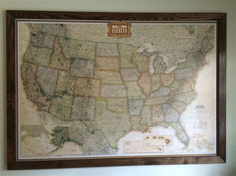 Diy Frame For Our Us Map This Thing Is Huge Vintage World Maps Diy