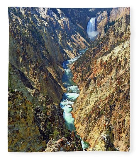 The Grand Canyon Of The Yellowstone Fleece Blanket By Photo By Bill