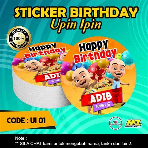 Upin Ipin Birthday Sticker Shopee Malaysia