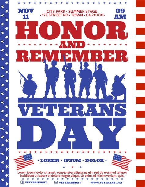 Veterans Day Flyer Template Postermywall