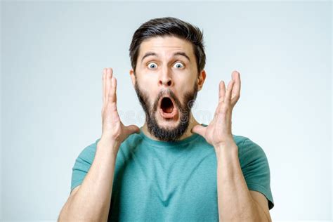 Man With Shocked Amazed Expression Stock Photo Image Of Face Casual