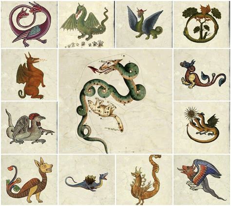 Medieval Maps And Bestiary Tiles Gallery Medieval Dragon Medieval
