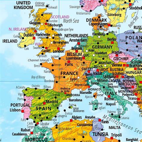 England ist der größte und am dichtesten besiedelte landesteil im vereinigten königreich im nordwesten europas. Weltkarte XXL Poster Riesen Landkarte Posterformat ...