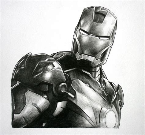 Iron Man Avengers Original Pencil Drawing Marvel Zeichnungen