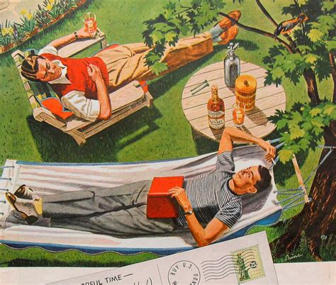 1940s Hammocks Kinsey Whiskey Advertisement Queer Camp Gay