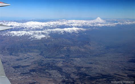 Elburs Gebirge Von Oben Der Damavand Berg Iran