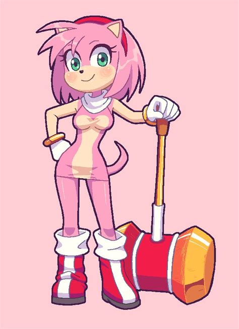 Que Que T Acontecendo Com A Minha Vida Amy Rose Sonic Fan Art Amy The Hedgehog