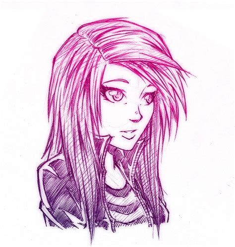 Anime Emo Girl Drawing At Getdrawings Free Download