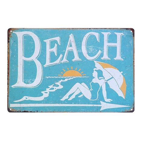 Nude Beach Vintage Metal Tin Sign Home Bar Pub Cafe Decor Wall Sticker