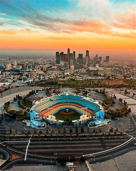 Dodger Stadium Los Angeles Dramatic Sunset Photo Ph