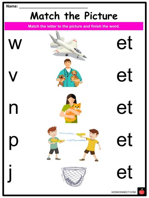 Phonics Et Sounds Worksheets And Activities For Kids