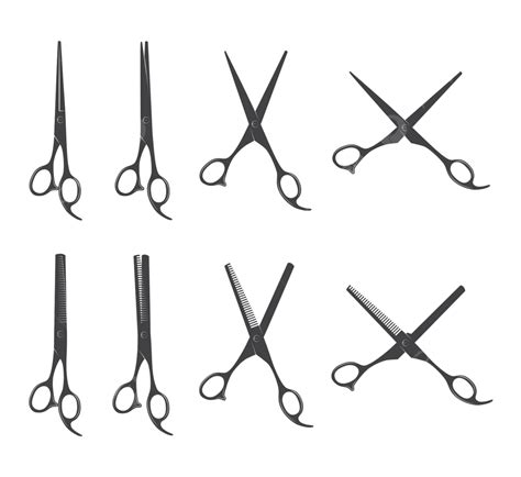 Professional Barber Scissors Graphic Supplies Thinning Scissors Vector