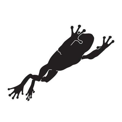 Frog Black Isolated Silhouette On White Background Amphibian Vector