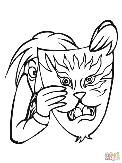 Mobile Tiger Mask Printable Coloring Coloring Pages