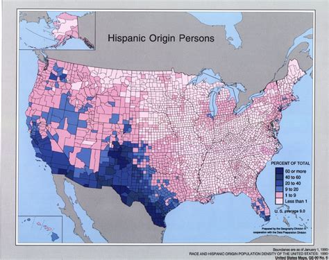 1990 Race And Hispanic Origin Population Density Hispanic Persons