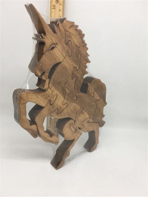 Unicorn Standing Scroll Saw Puzzle Handmade 10 Pieces Etsy