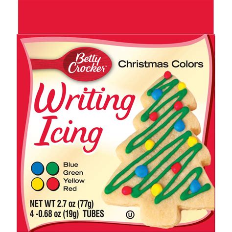 Betty Crocker Dessert Decorating Writing Icing Christmas Colors 27