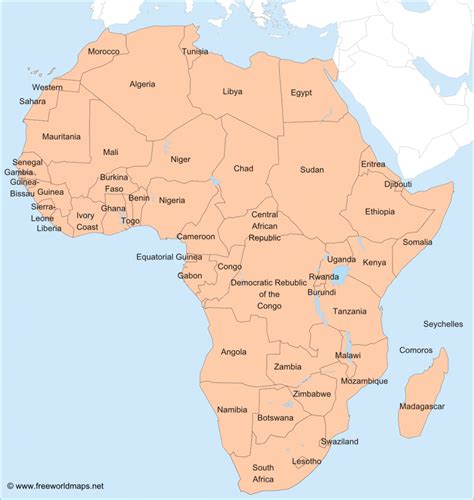Map Of Africa With Labels Map Of Africa No Labels Map Of Africa