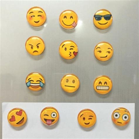 5pcs Cartoon Emoji Magnetic Stickers Cute Emoji Dome Refrigerator
