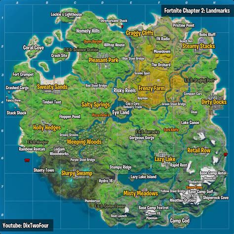 Searching midas' golden llama, which can be found between a junkyard, gas station and rv campsite, is one of the many challenges you can complete in fortnite to complete this challenge you must ensure that you search the golden llama head once you find it's hidden location on the fortnite map. Fortnite Landmarks All Map Locations: Visit landmarks in ...