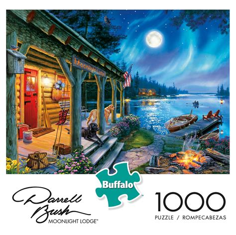 Buffalo Games Darrell Bush Moonlight Lodge 1000 Piece Jigsaw