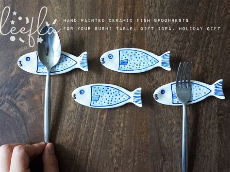Handmade Ceramic Fish Spoon Rest Spoonrest Hand Painted Etsy
