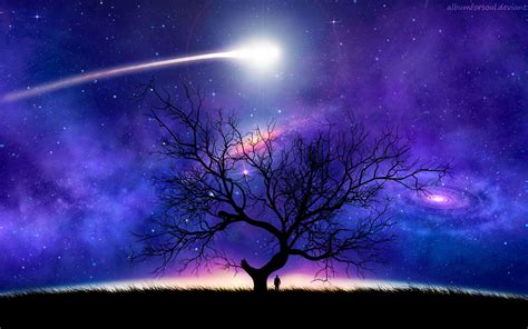 Download Wallpaper 3840x2400 Tree Silhouette Space