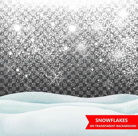 Snow Snowflakes On A Transparent Background Falling Christmas Stock