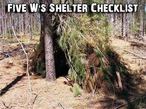 Five Ws Shelter Checklist Shtf Preparedness Survivalshelter