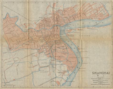 Shanghai Shanghai Antique Town City Plan China 1915 Old Map Chart