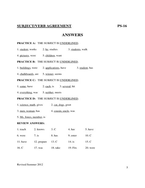 Each worksheet has explanations and examples of subject/verb agreement in past and present tense. Subject Verb Agreement Worksheets Sample Free Download