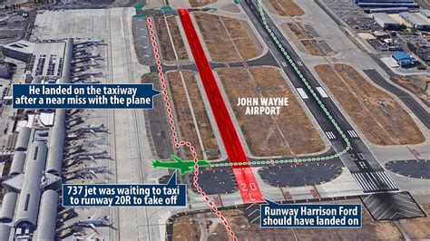 harrison ford nearly crashes plane again into a boeing 737 daily mail online