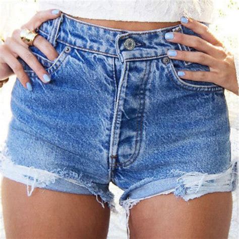 New Women Girls Sexy Summer Jeans Shorts High Waist Denim Short Blue In