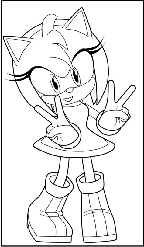 Sonic Boom Para Colorear Amy Rose - dibujos para colorear
