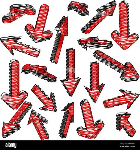 Vector Set Of Red Arrows Stock Vector Image And Art Alamy