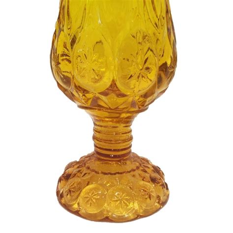 Mid Century Amber Kanawha Art Glass Vase Chairish
