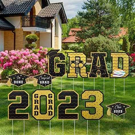11pcs Graduation Yard Sign 2023 Graduation Celebration Yard Signs