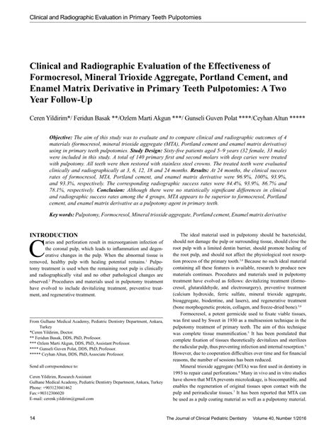 Pdf Clinical And Radiographic Evaluation Of The Effectiveness Of