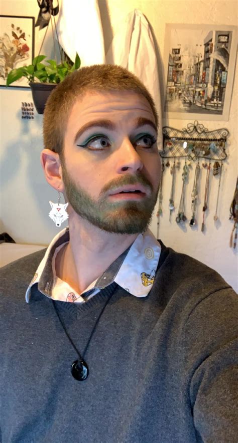 saint paddy s day makeup courtesy of my lovely partner hehe there s glitter in my beard he