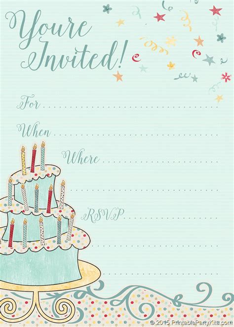 Free Printable Whimsical Birthday Party Invitation Template Birthday
