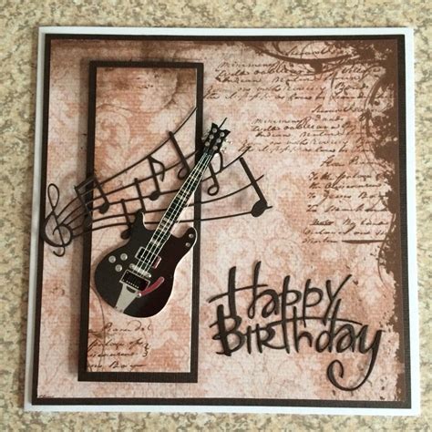 Send your mom, your brother or your best. Happy Birthday guitar greetings card | 65th birthday cards, Musical cards, Birthday cards for men