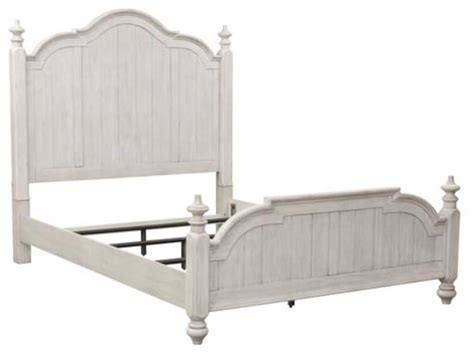 Liberty Farmhouse Reimagined Antique White King Poster Bed Big Sandy