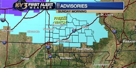 First Alert Weather Freeze Possible Sunday Morning