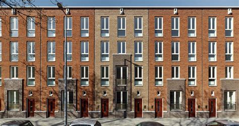 Brick Facade Apartment Buildings Front View Houses With 2 Doors