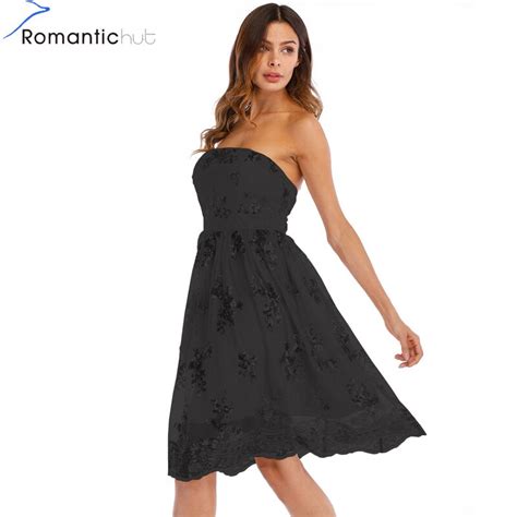 Romantichut Sexy Backless Short Dress Women Strapless Floral Sequin