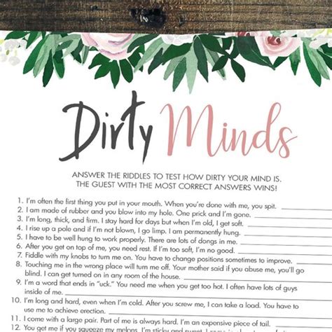 Naughty Bachelorette Party Game Printable Naughty Bridal Etsy