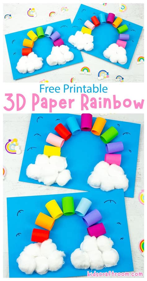 3d Rainbow Craft Free Template Kids Craft Room