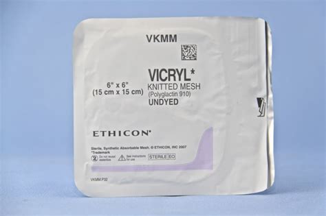 Ethicon Mesh Vkmm Vicryl Undyed Knit Mesh 6 X 6 Esutures